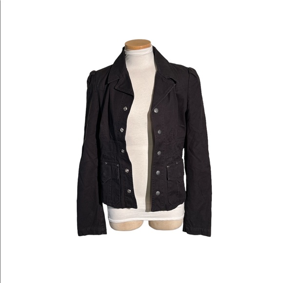 Diesel Black Utility Jacket Button Down Size Large - Picture 9 of 12